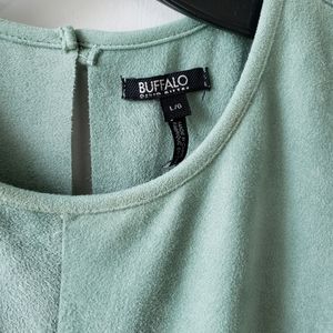 Faux stretch suede top (buffalo)
